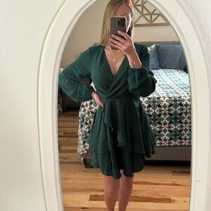 Small green layered dress. New without tags